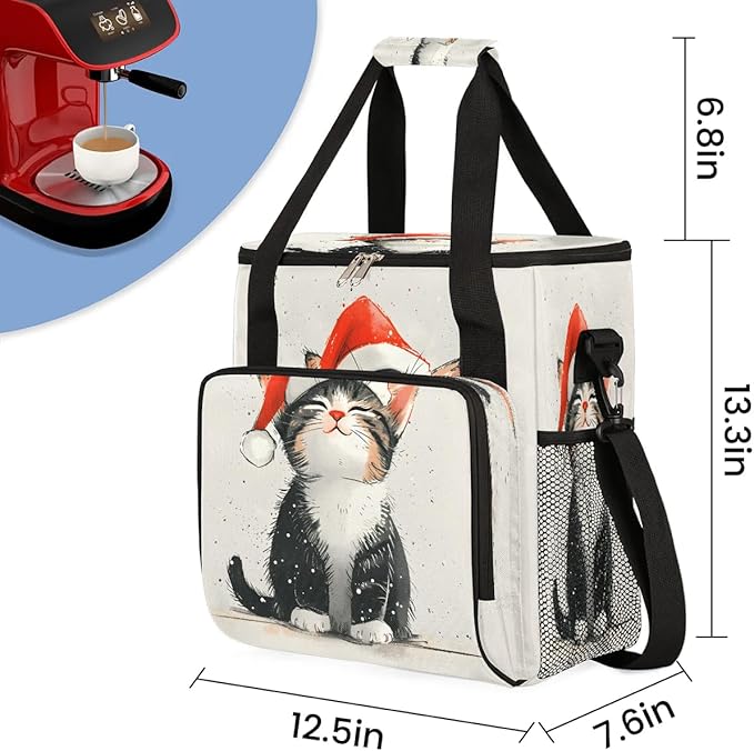Cute Cat Coffee Maker Travel Bag for K-Mini or K-Mini Plus Single Serve Coffee Brewer Portable Storage Tote Case for Tarvel