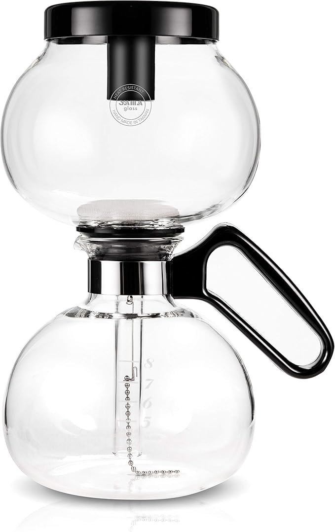 Yama Glass 8-Cup Stovetop Siphon Coffee Maker 24 Oz Vacuum Brew Heat-Resistant Borosilicate Glass