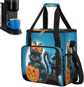 Halloween Pumpkin Cat Castle Coffee Maker Carring Bag Travel Carrying Storage Tote Bag Compatible with Keurig K-Mini or K-Mini Plus Portable Single Serve Coffee Brewer Case with Pockets