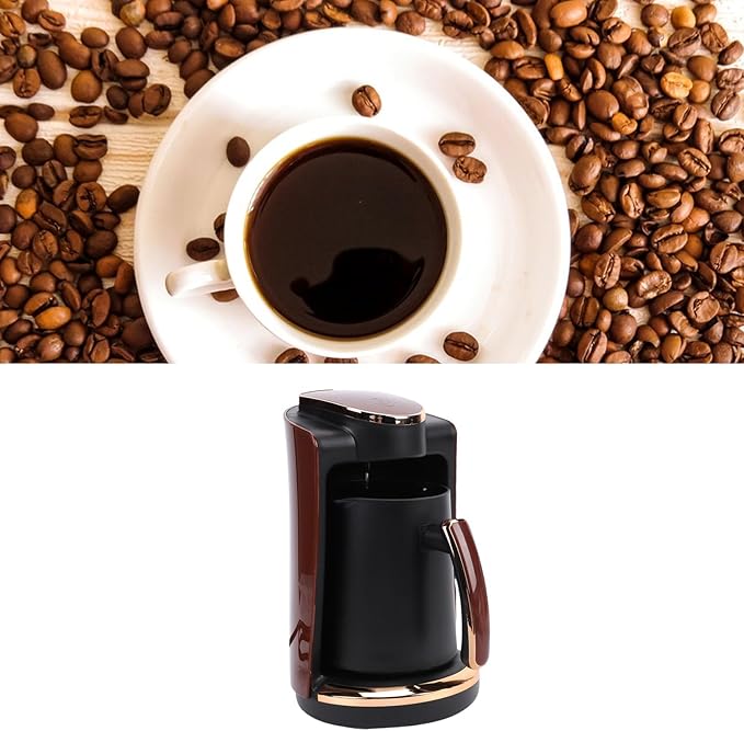 Dan&ampDre Turkish Coffee Maker 550W 250ML Electric Turkish Greek Coffee Machine with Cup for Home Office Travel Brewing