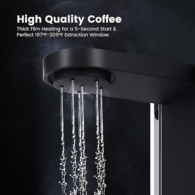 Kismile 8-Cup Drip Coffee MakerRapid Heating System for Seconds BrewingAutomatic Pour Over Coffee MachineDetachable Water TankDeep Cold Brew &amp Keep Warm 40 Min Easy to Clean (White)