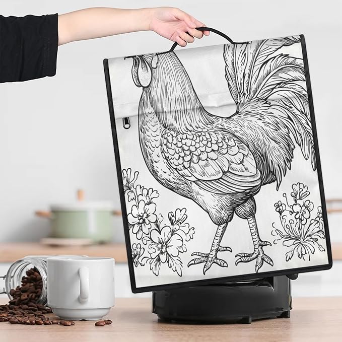 cfpolar Kitchen Aid Mixer Cover Compatible with 6-8 Quarts Animal Chicken Flower Retro Stand Mixer Cover Kitchen Aid Mixers Accessories Appliance Organizer Bag Dust Covers with Zipper Pocket