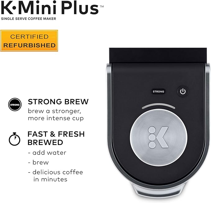 Keurig K-Mini Plus Coffee Maker Certified Refurbished Black (Renewed)