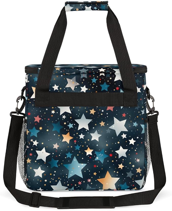 Glitter Coloful Star Coffee Maker Carrying Bag Portable Travel Storage Tote Bag Compatible with K-Mini or K-Mini Plus Single Serve Coffee Brewer Carrying Case with Multiple Pockets &amp Shoulder St