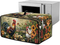 Doojoayie Small Appliance Covers Rooster &amp Flower Toaster Oven Cover 4 Slice Kitchen Appliance Dust Protector 18.5x14.5x 9 Compatible with Toaster/Bread Machine