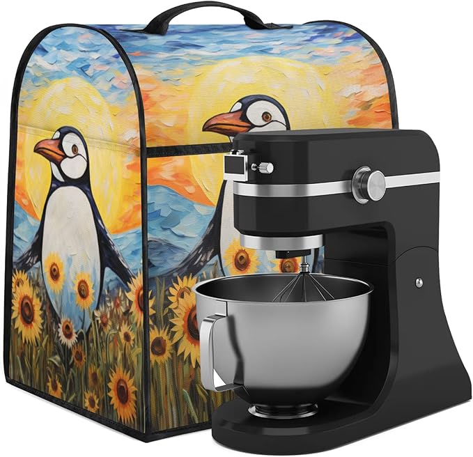 cfpolar Kitchen Aid Mixer Cover Compatible with 6-8 Quarts Starry Sky Penguin Sunflower Stand Mixer Cover Kitchen Aid Mixers Accessories Appliance Organizer Bag Dust Covers with Zipper Pocket