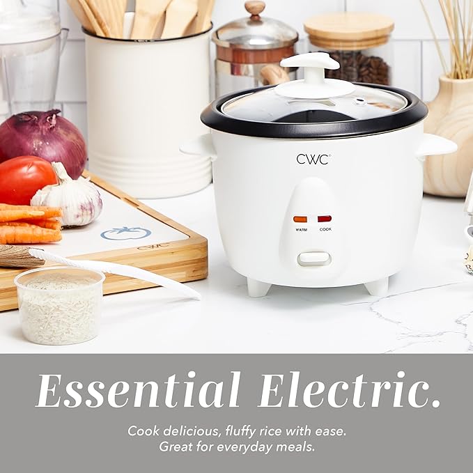 COOK WITH COLOR 6 Cup Rice Cooker 300W - Effortless Cooking and Perfectly Cooks 3 Cups of Raw Rice for 6 Cups of Cooked Rice Cream