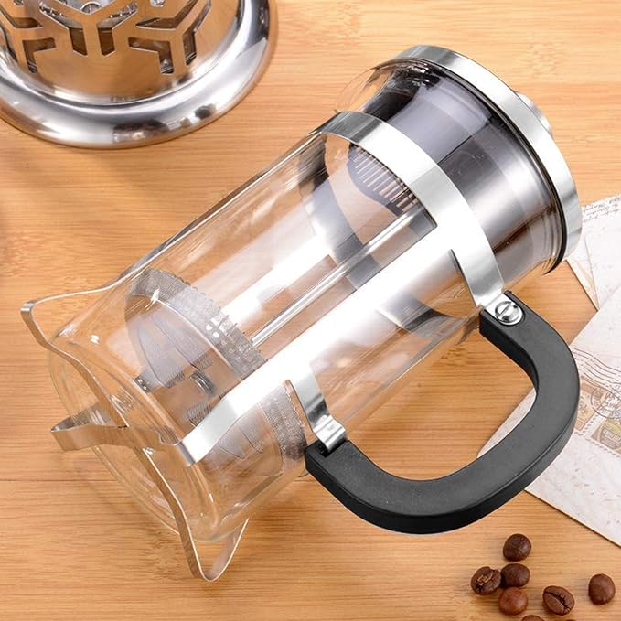 Coffee Press Stainless French Press Coffee Maker Filter Kettle 600/1000ML Filtration System Travel Pots(600ml)