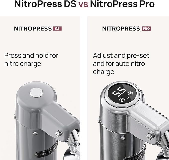 NitroPress Pro Electric Nitro Cold Brew Coffee &amp Cocktail Maker Machine Air-Powered Nitro Coffee Maker &amp Nitrogen Infuser Coffee Matcha Cocktails &amp Drinks Stainless Steel Home Bar Bevera