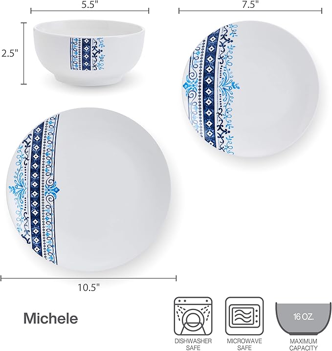 Studio Nova Michele 12 Piece Dinnerware Set Service for 4 White
