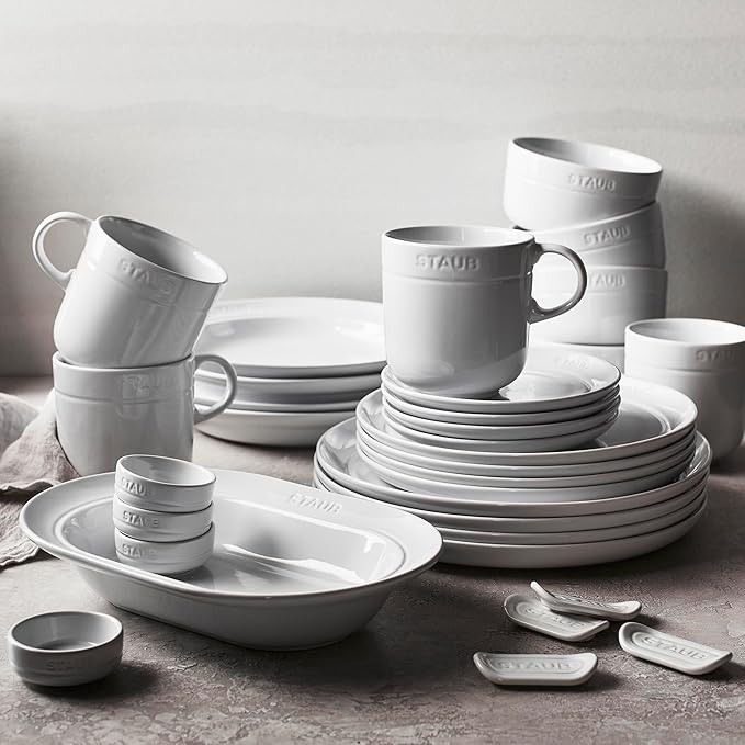 STAUB Ceramic Dinnerware 4-pc 16 oz. Mug Set - White