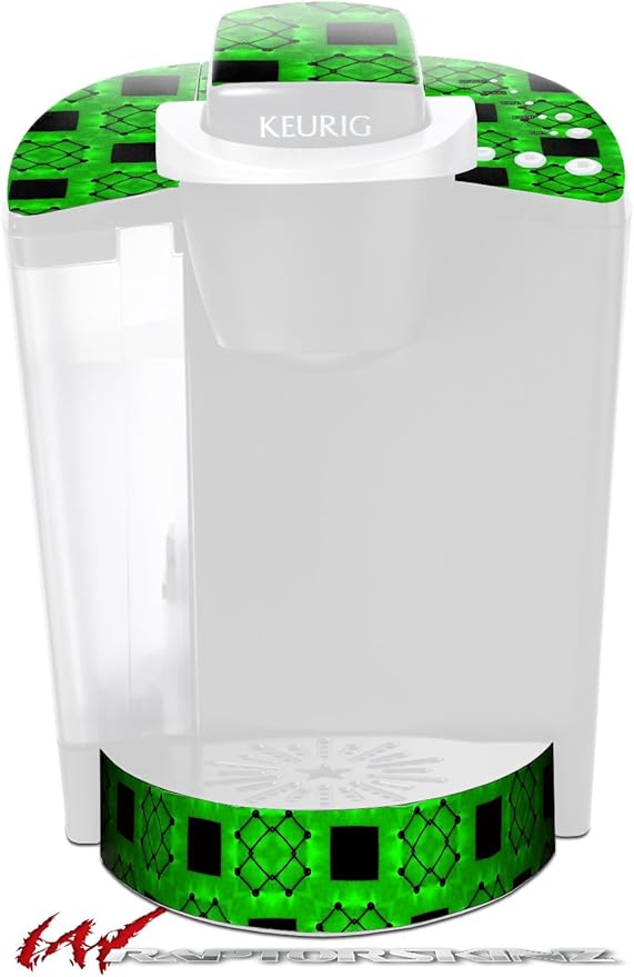 Decal Style Vinyl Skin compatible with Keurig K40 Elite Coffee Makers Criss Cross Green (COFFEE MAKER NOT INCLUDED)