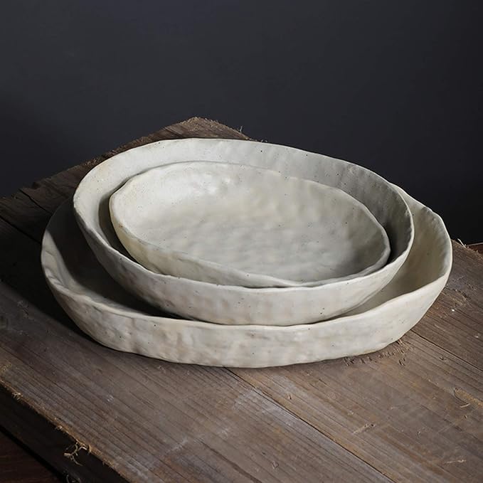 Porcelain Dinnerware Sets 27 Pieces Ceramics Dinner Combination Set | Hand Made Hand Pinch Series Cereals Bowls and Steak Plates Sets