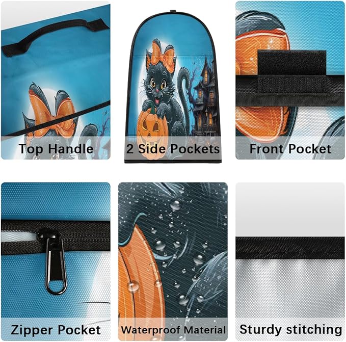 cfpolar Kitchen Aid Mixer Cover Compatible with 6-8 Quarts Halloween Black Cat Pumpkin Stand Mixer Cover Kitchen Aid Mixers Accessories Appliance Organizer Bag Dust Covers with Zipper Pocket