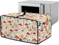 Heat-Resistant Toaster Oven Cover Faux Linen Polyester Appliances Dust Cover for Convection Toaster Oven Air Fryer with Top Handle Side Pockets Red Mushroom
