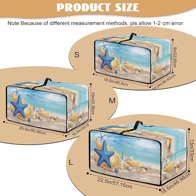 Toaster Oven Cover with Storage Pockets Fits Machines Up to 18.5x14.5x9 Convection Toaster Oven Covers for Family Kitchen Essential Starfish