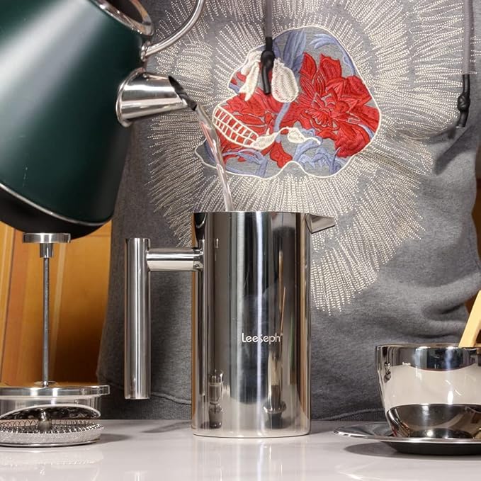 Best French Press Coffee Maker - Wall 304 Stainless Steel Keeps Brewed or Tea Hot
