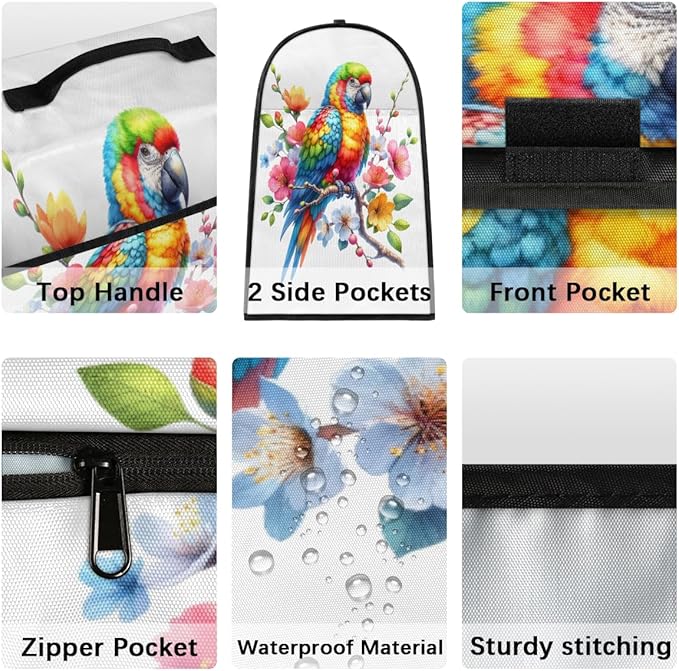 cfpolar Kitchen Aid Mixer Cover Compatible with 6-8 Quarts Animal Parrot Flower Stand Mixer Cover Kitchen Aid Mixers Accessories Appliance Organizer Bag Dust Covers with Zipper Pocket