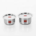 Sumeet Stainless Steel Cookware Set With Lid 2 Piece (Steel) 1.4 liter