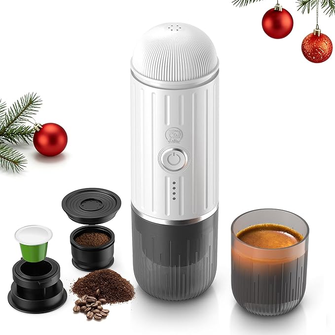Portable Espresso Coffee Maker with Manual Coffee Grinderfor Travel、car、hiking and climbing