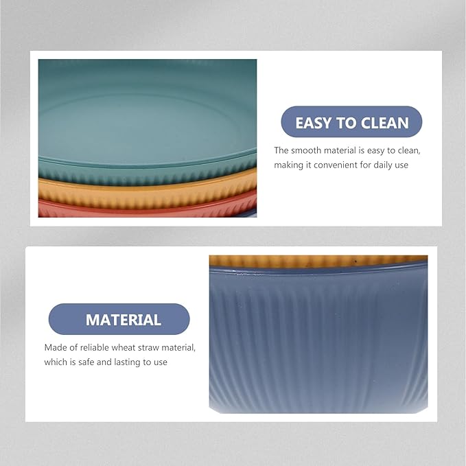 Wheat Straw Dinnerware Set with Cutlery Lightweight Reusable Plates Bowls and Cups for Outdoor Dining Picnic Camping Portable Mixed Color Tableware Kit Random Color
