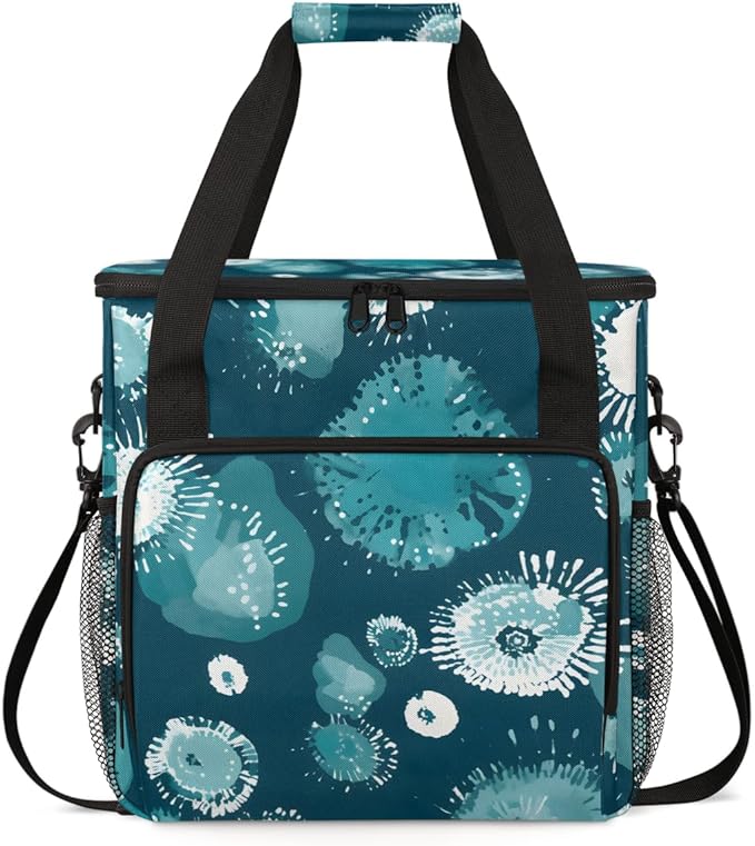Colorful Powder Coffee Maker Carrying Bag Watercolor Explosion Travel Storage Bag Compatible with K-Mini or K-Mini Plus Single Serve Coffee Brewer Carrying Case with Pockets &amp Shoulder Strap
