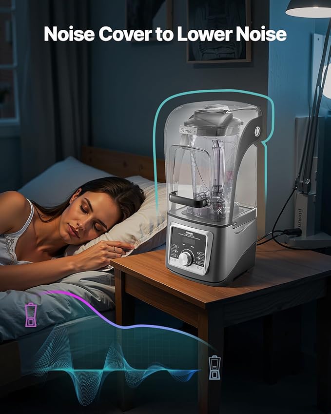 VEVOR Professional Blender for Smoothies 118 oz 1400W with Powerful Motor Multi-Functional Food Processing Blender with Noise Cover for Smoothie/Milkshake/Juice Fits for Kitchen