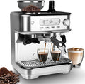 Espresso Machine 15 Bar Espresso Maker with Grinder and Steam Milk Frother Stainless Steel Coffee Machine with 78oz Removable Water Tank for Cappuccino Latte