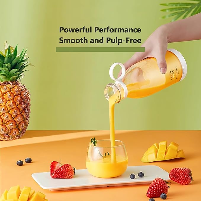 Personal Portable Blender 350ml USB Rechargeable Smoothie Maker with Stainless Steel Blade BPA-Free &amp Easy Clean Compact Travel Cup for Gym Office Home (White).