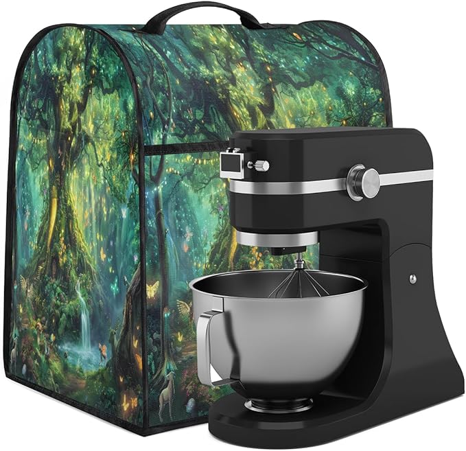 cfpolar Kitchen Aid Mixer Cover Compatible with 6-8 Quarts Tree Of Life Butterfly Green Stand Mixer Cover Kitchen Aid Mixers Accessories Appliance Organizer Bag Dust Covers with Zipper Pocket