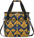 Elegant Ethnic Pattern Coffee Maker Carrying Bag Compatible with K-Mini or K-Mini Plus Portable Single Cup Coffee Maker Case with Pockets for K Cup Pods
