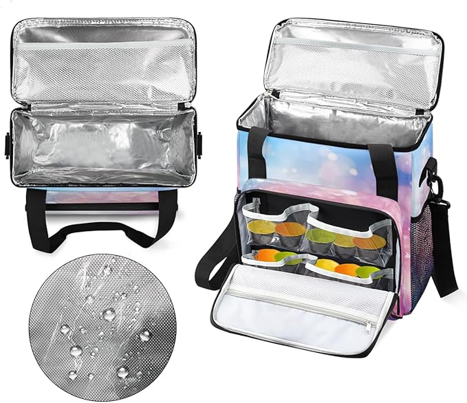 Glitter Coffee Maker Carrying Bag Steel Blue Portable Travel Storage Tote Bag Compatible with K-Mini or K-Mini Plus Single Serve Coffee Brewer Carrying Case with Multiple Pockets &amp Shoulder Stra