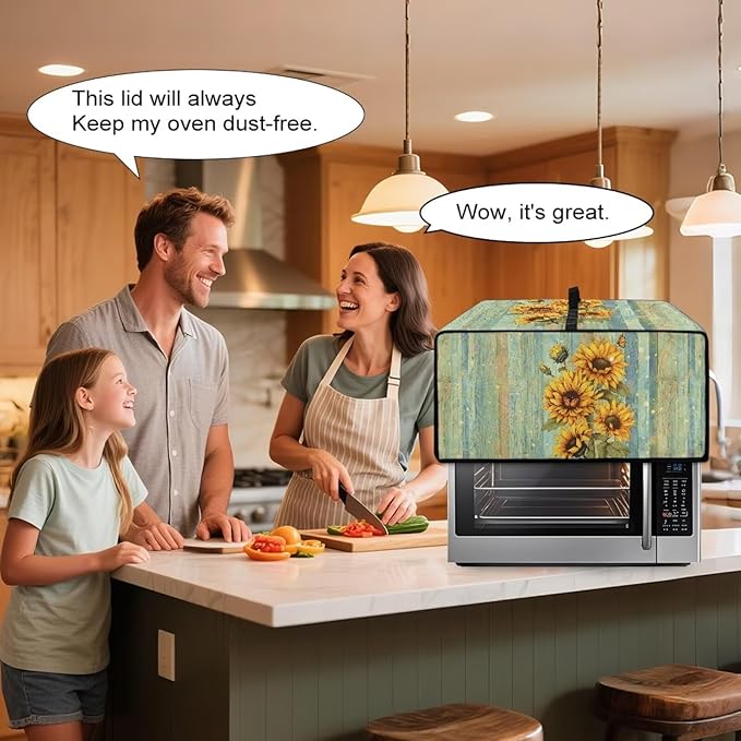 Doojoayie Sunflower Appliance Covers 6 Slice Toaster Cover Universal Fit Kitchen Small Appliance Dust Protector Compatible with Toaster Oven/Bread Machine/Air Fryer