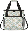 Green Mandala Coffee Maker Carrying Bag Ethnic Aztec Travel Storage Bag Compatible with K-Mini or K-Mini Plus Single Serve Coffee Brewer Carrying Case with Multiple Pockets &amp Shoulder Strap