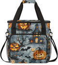 Bats Pumpkins Castle Coffee Maker Carrying Bag Portable Travel Storage Tote Bag Compatible with K-Mini or K-Mini Plus Single Serve Coffee Brewer Carrying Case with Multiple Pockets &amp Shoulder St