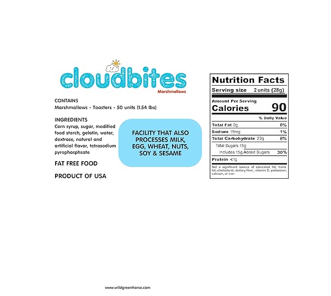 Cloudbites Toaster Marshmallows x 50 bundle with Wildeer Extendable Roasting Sticks x 8