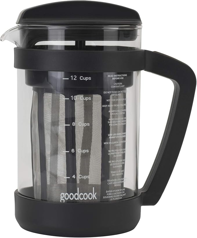 GoodCook Koffe 1.5L Glass Cold Brew Coffee Maker with BPA-Free Plastic Frame