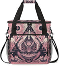 Pink Magic Circle Coffee Maker Carrying Bag Sacred Geometry Travel Storage Bag Compatible with K-Mini or K-Mini Plus Single Serve Coffee Brewer Carrying Case with Multiple Pockets &amp Shoulder Str