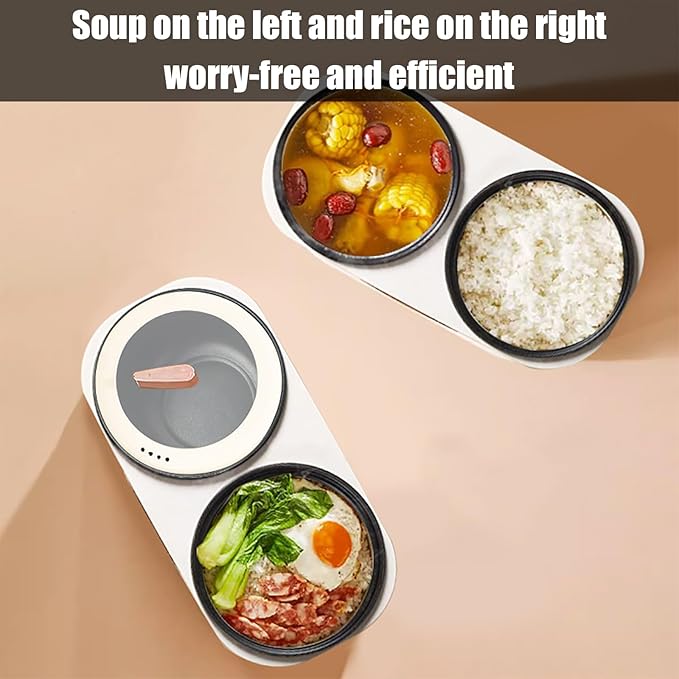 Double Spelling Low Sugar Rice Cooker 1.8L+1.8l Double Slow Cooker Timer and Keep Warm Function for Cooking Porridge