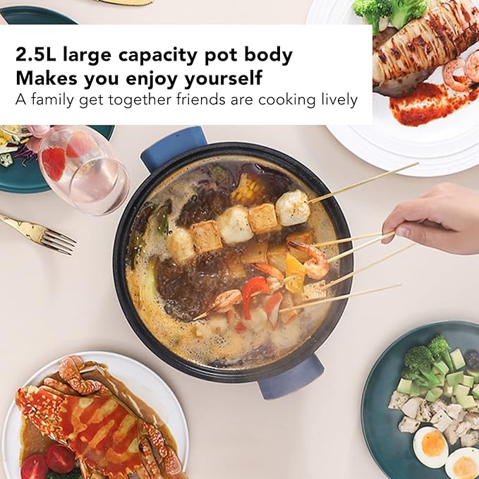 Electric Rice Cooker 3-speed Control Easy Cleaning Electric Pot Rice Cooker 800W 2.5L Large Capacity for Student Dormitory (US Plug 110V)