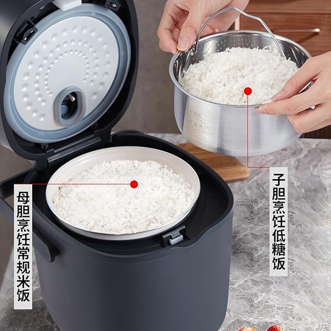 GRFIT Household Electric Rice Cooker Intelligent Sugar Control Rice Cooker Small Rice Cooker Uncoated Rice Cooker 2-3 People jinyi2016SHOP-1998
