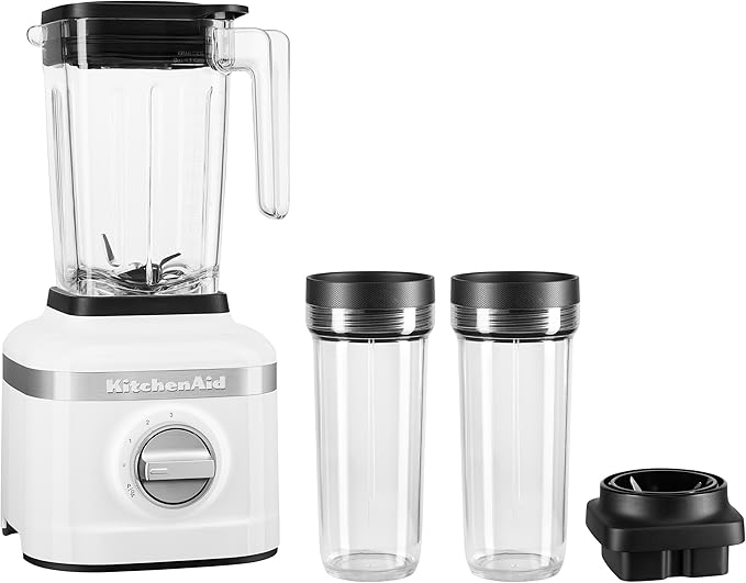 KitchenAid K150 48oz 3-Speed Ice Crushing Blender with Personal Jars &amp 9-Speed Digital Hand Mixer with Accessories - White