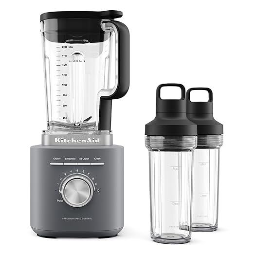 KitchenAid Pure Power Blender with 2 Personal Blending Jars 1700 Watt Peak Power* KSB2078 Matte Charcoal Grey