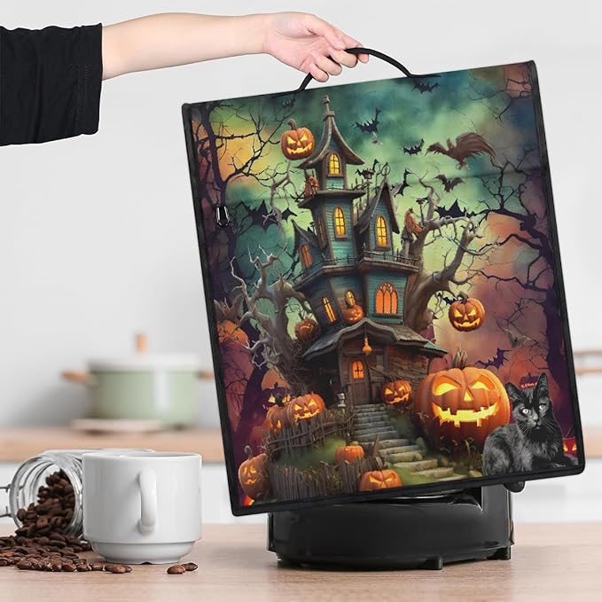 cfpolar Kitchen Aid Mixer Cover Compatible with 6-8 Quarts Halloween Pumpkins Castle Bats Stand Mixer Cover Kitchen Aid Mixers Accessories Appliance Organizer Bag Dust Covers with Zipper Pocket