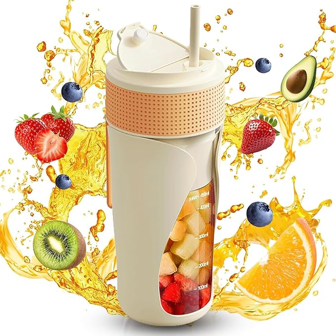 450ml Blenders Cup with High Speed Motor USB C Rechargeable Juicer Cup Blending Bottles for Fruit and Veggie Juices Blender