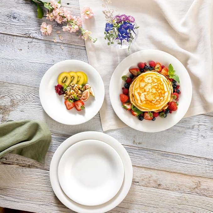 Villeroy &amp Boch New Cottage Basic Collection 18-Piece Dinnerware Set Premium Porcelain Made in Germany Perfect for Catering Dishwasher and Microwave Safe White