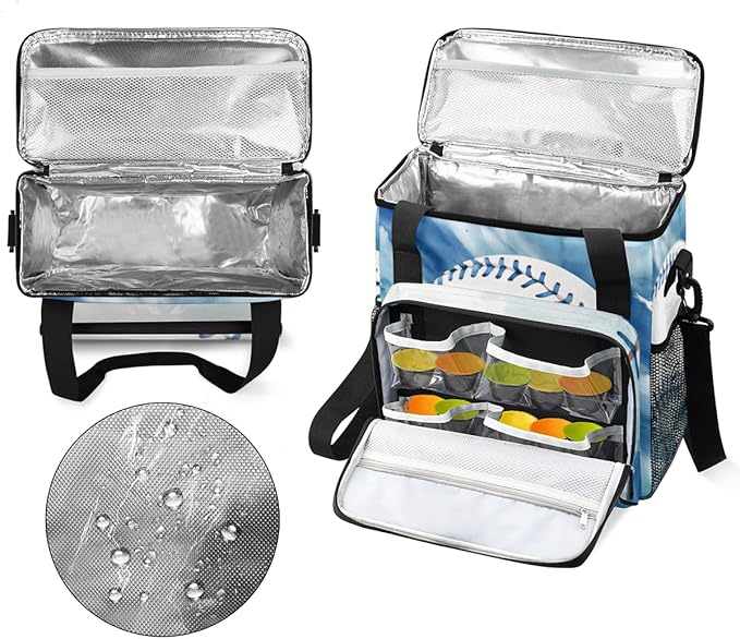 Oil Painting Baseball Coffee Maker Carrying Bag Cartoon Baseball Travel Storage Bag Compatible with K-Mini or K-Mini Plus Single Serve Coffee Brewer Carrying Case with Pockets &amp Shoulder Strap