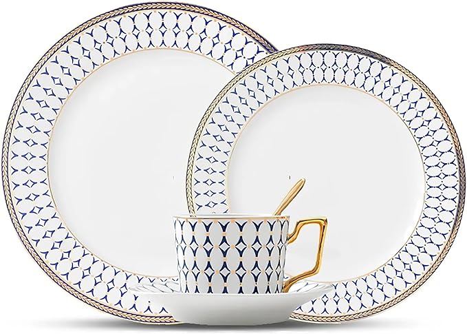 bone china dinnerware sets for 4 round dinner plate kitchen tableware dish set for dining include dinner and salad plate coffee cup set