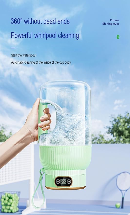 large portable blenderpowerful motor driving ten-blade cutter head dual large-capacity batteries TYPE-C fast charging head 42Oz (1200ml) large capacity (GREEN)