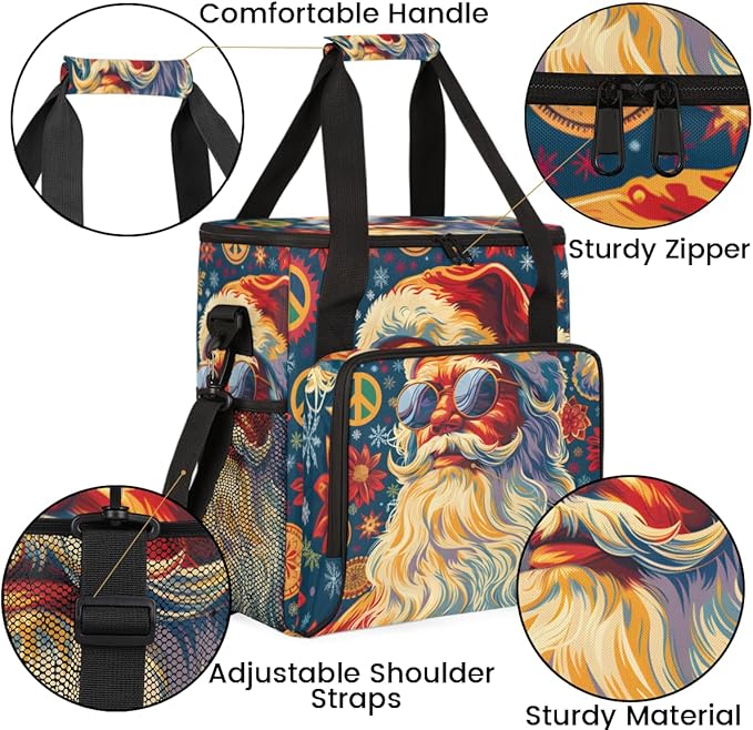 Abstract Santa Claus Coffee Maker Carrying Bag Fantastic Santa Claus Travel Storage Bag Compatible with K-Mini or K-Mini Plus Single Serve Coffee Brewer Carrying Case with Pockets &amp Shoulder Str